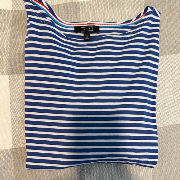 AYR Tops - AYR French Fry Blue Stripe Tee XL